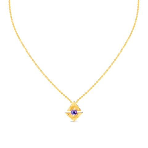 Purple Trinity Gemstone Necklace