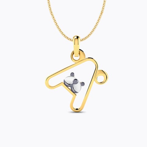 Teddy Alphabet A Kids' Gold Pendant Teddy Alphabet A Kids' Gold Pendant