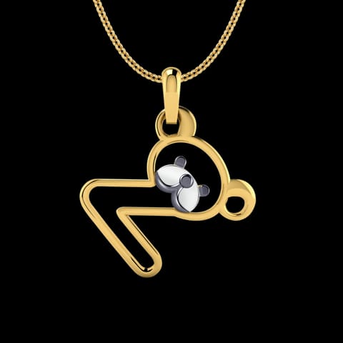 Teddy Alphabet Z Kids' Gold Pendant Teddy Alphabet Z Kids' Gold Pendant