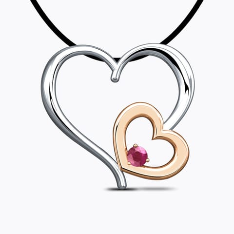 Duo Heart Ruby Gemstone Pendant Duo Heart Ruby Gemstone Pendant