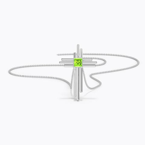 Deco Peridot Cross Pendant