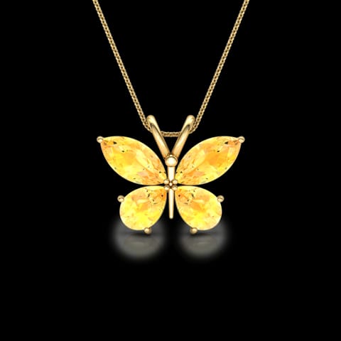 Glitter Butterfly Gemstone Pendant
