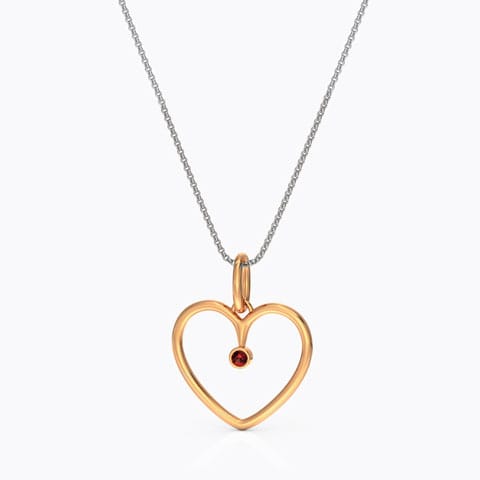 Heart Silhouette Gemstone Pendant
