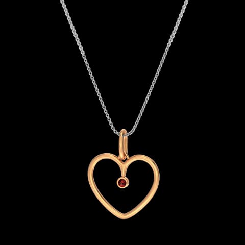 Heart Silhouette Gemstone Pendant