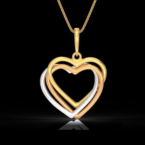 Trio Heart Gold Pendant