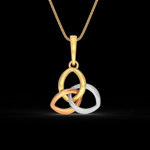 Interlooped Petals Gold Pendant