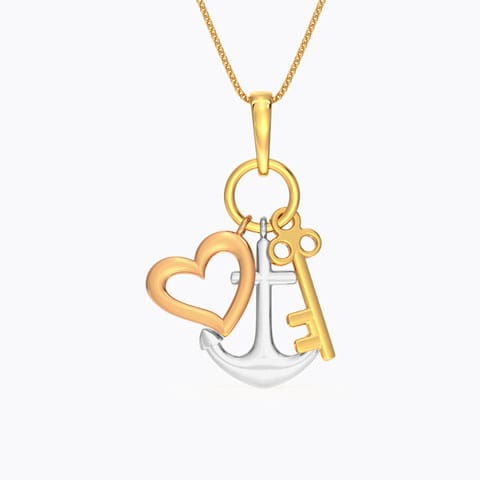Trio Charm Gold Pendant