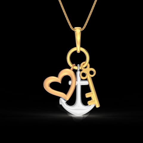 Trio Charm Gold Pendant