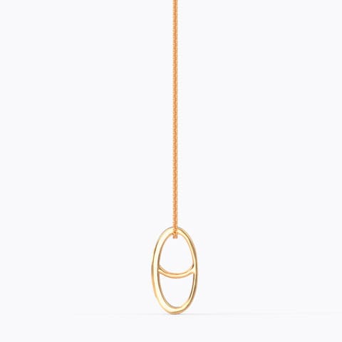 Alphabet O Vibrant Gold Pendant