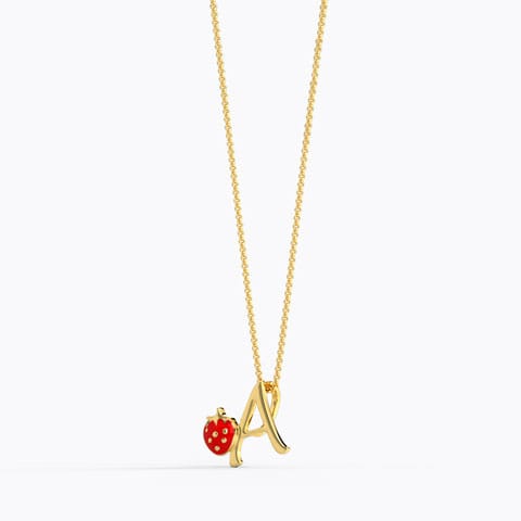 Berry Alphabet A Kids' Gold Pendant Berry Alphabet A Kids' Gold Pendant