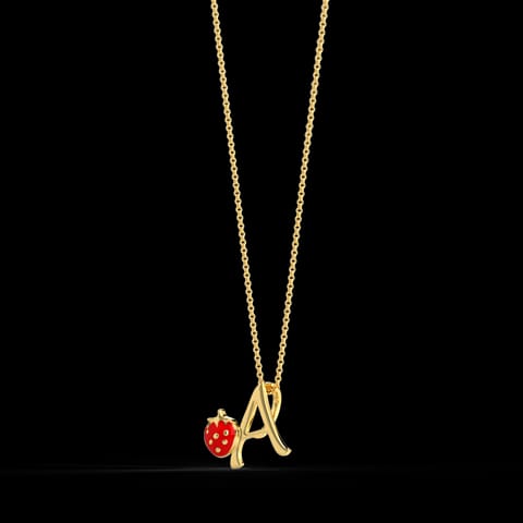Berry Alphabet A Kids' Gold Pendant Berry Alphabet A Kids' Gold Pendant