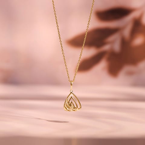 Trigonal Cutout 9KT Gold Pendant