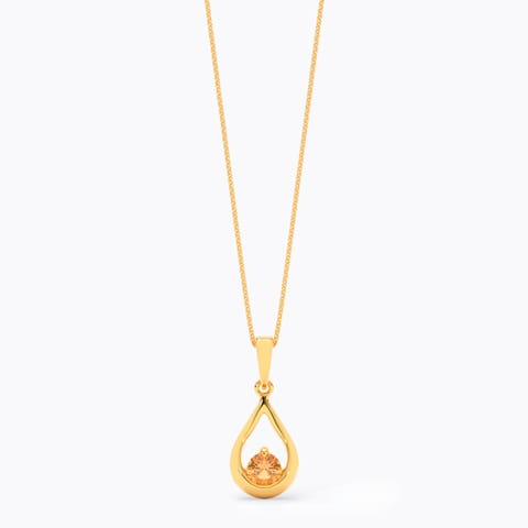 Orange Drop 9KT Gemstone Pendant