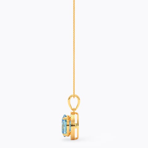 Blue Ovate 9KT Gemstone Pendant