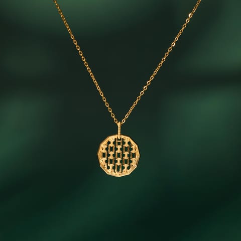 Lattice Sphere Gold Pendant