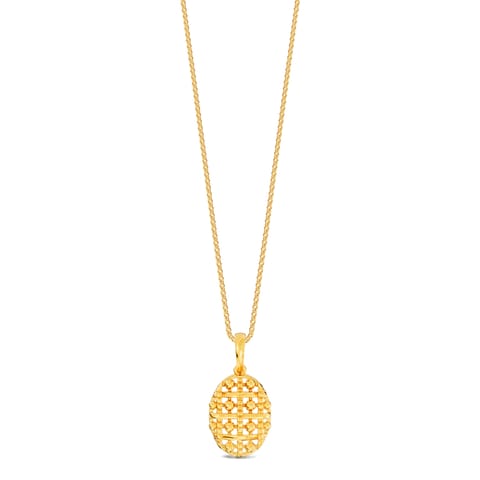 Circular Mesh 9KT Gold Pendant