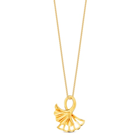 Ginkgo 9KT Gold Pendant