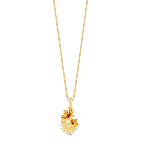 Floral Bend 9KT Gold Pendant