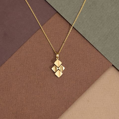 Four Square Gold Pendant