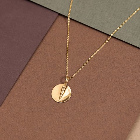 Carved Circle Gold Pendant