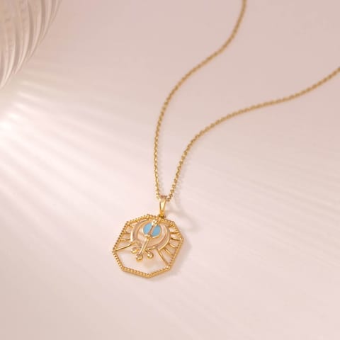 Gleaming Ik Onkar Gold Pendant Gleaming Ik Onkar Gold Pendant