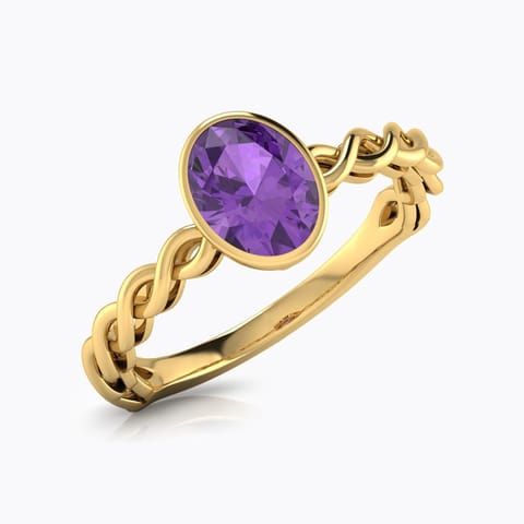 Wave Amethyst Birthstone Ring