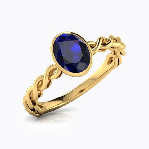 Wave Blue Sapphire Birthstone Ring