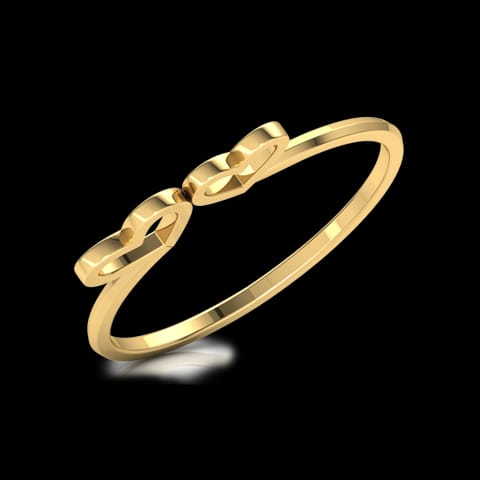 Duo Heart Gold Ring