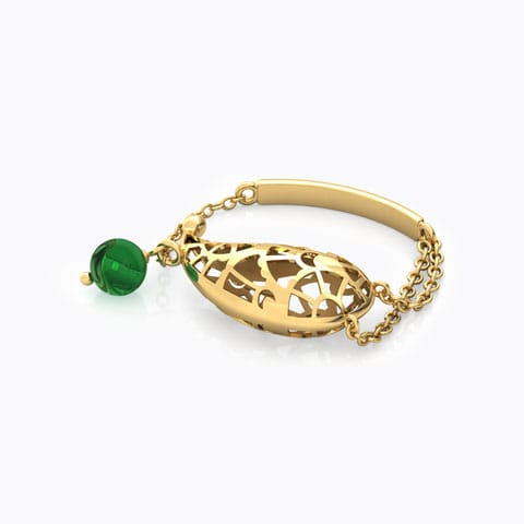 Gleaming Paisley Gemstone Ring