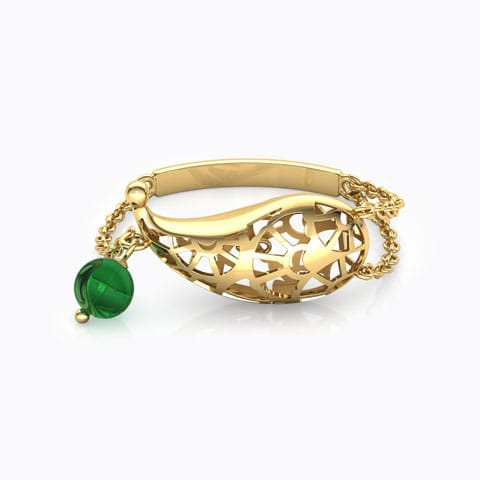 Gleaming Paisley Gemstone Ring