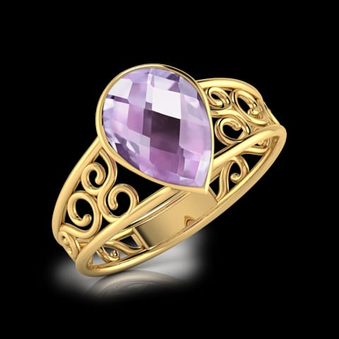 Poire Amethyst Ring