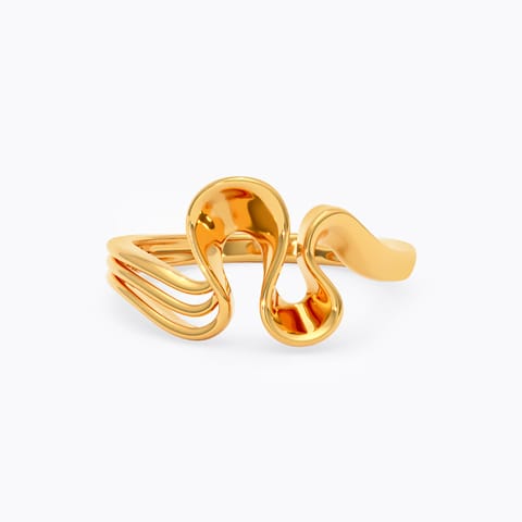 Shimmer Waves Gold Ring