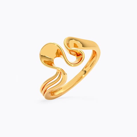 Shimmer Waves Gold Ring