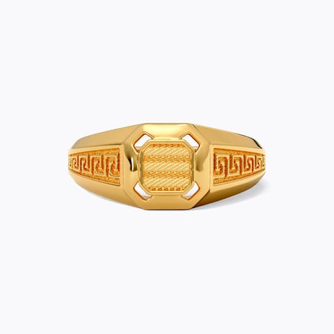 Geometric Glint Gold Ring for Men Geometric Glint Gold Ring for Men