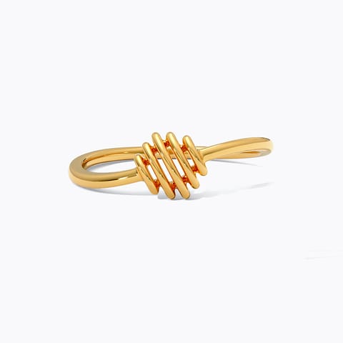 Lining Wave 9KT Gold Ring