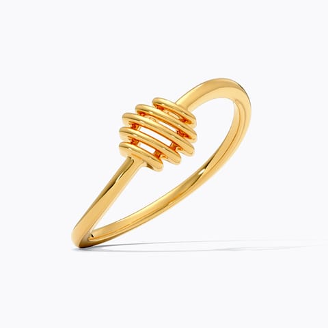 Lining Wave 9KT Gold Ring