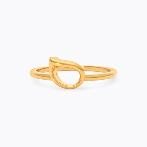 Simple Leaf 9KT Gold Ring