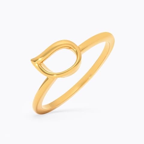 Simple Leaf 9KT Gold Ring
