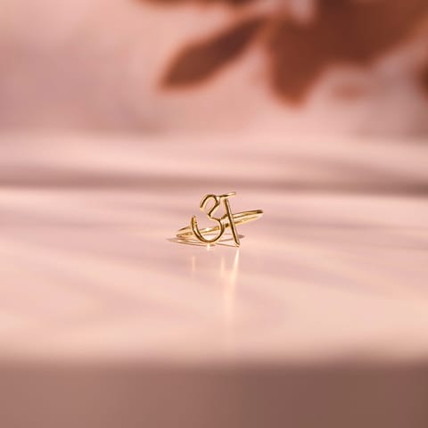 Gold Rings 9 Karat Yellow Gold Akshar A 9KT Gold Ring