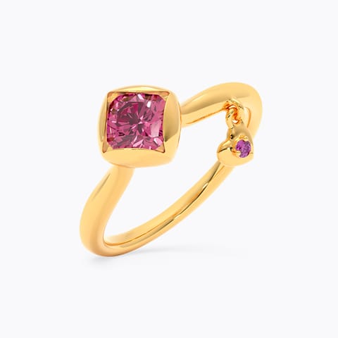 Brown Square 9KT Gemstone Ring