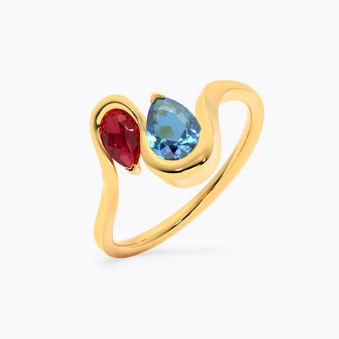 Dual Flame 9KT Gemstone Ring