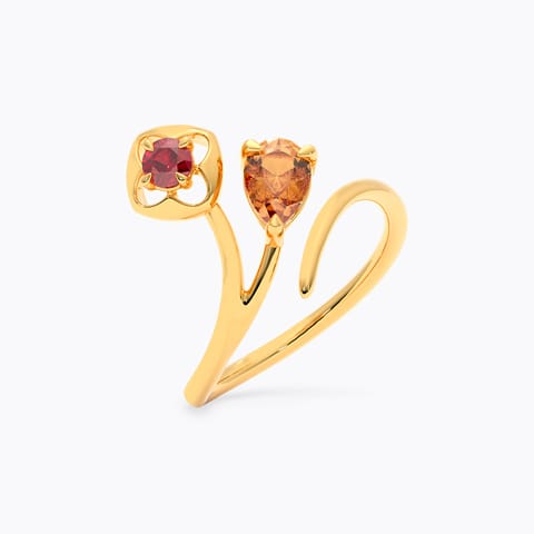 Zest Bloom 9KT Gemstone Open Ring