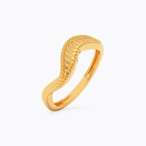 Ripple Curve Gold Ring