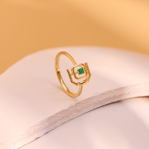 Cubical Green Gemstone Ring
