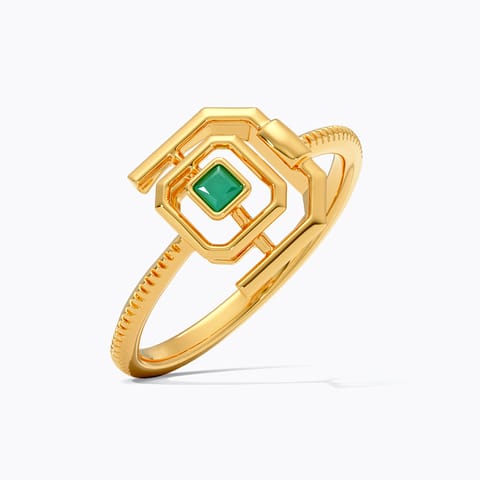Cubical Green Gemstone Ring