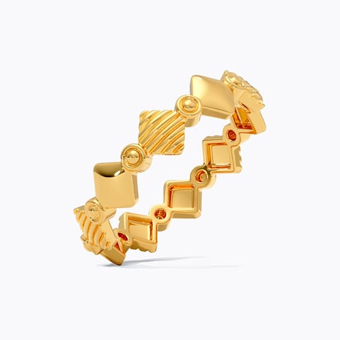 Square Trail Gold Ring