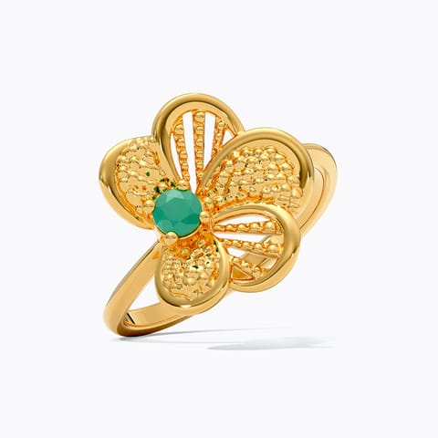 Green Spirals  Gemstone Ring
