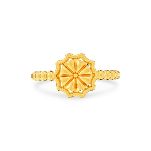 Gilded Grid Gold Ring