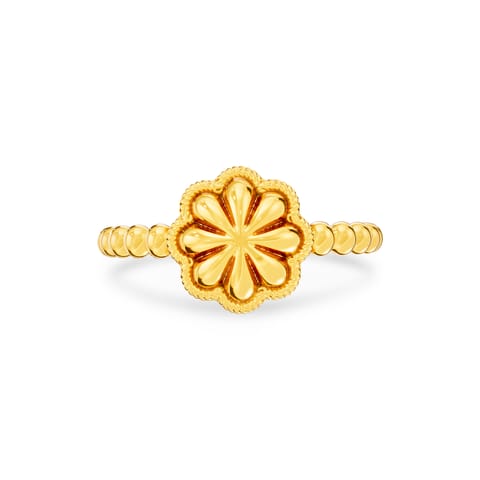 Florid Glint Gold Ring