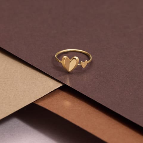 Dual Hearts Gold Ring